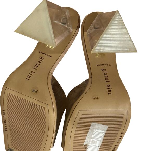 Gianni Bini Cream Caylor Clear Patent Square Toe Lucite Heels Size 9.5M NWOT - Picture 5 of 6
